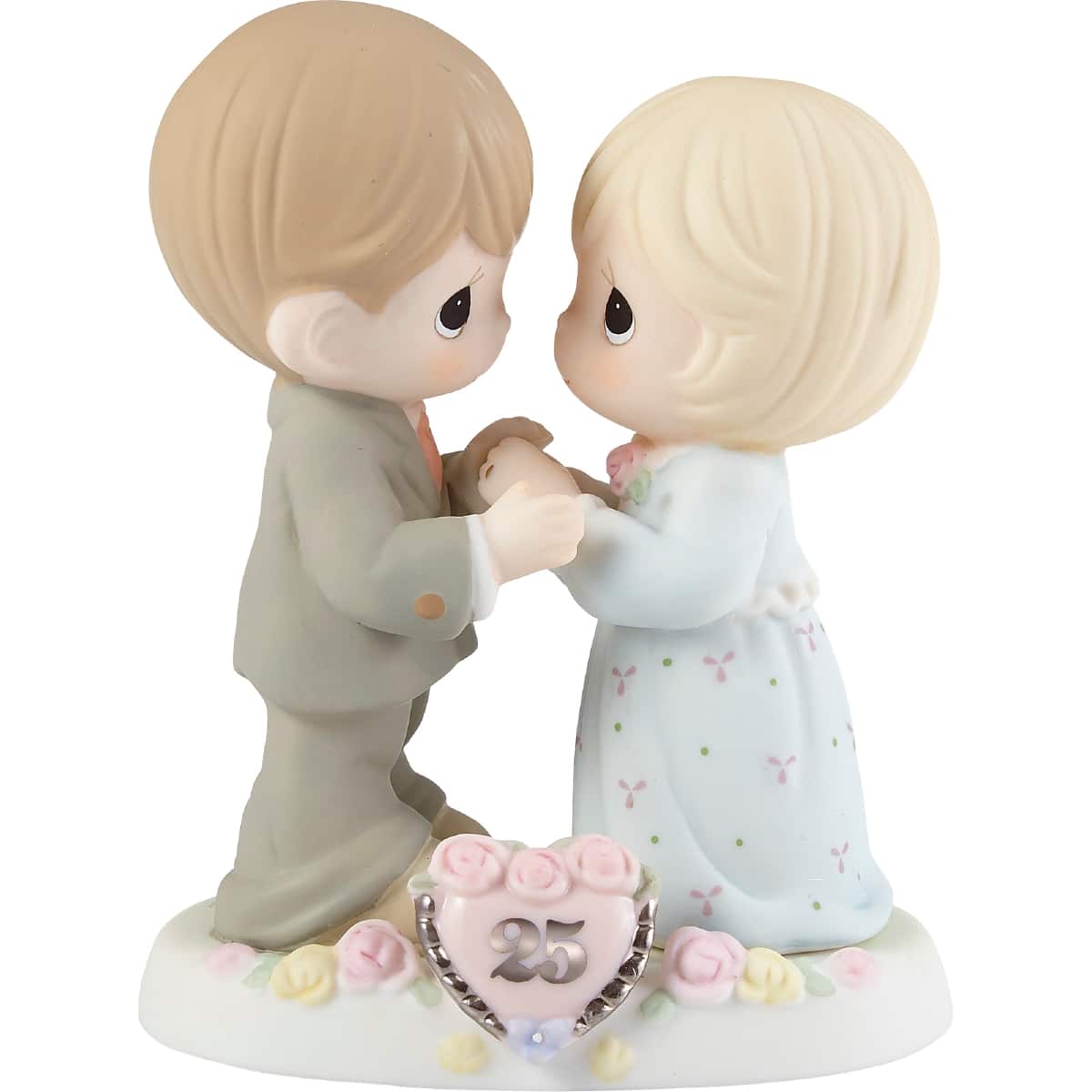 Precious Moments Our Love Still Sparkles In Your Eyes 25th Anniversary Bisque Porcelain Figurine